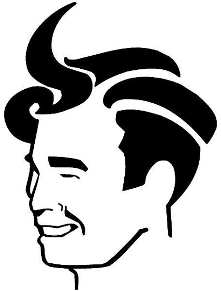 Man with modern hair style vinyl sticker. Customize on line. Hairdressers 047-0123